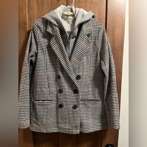 Herringbone jacket with hoodie